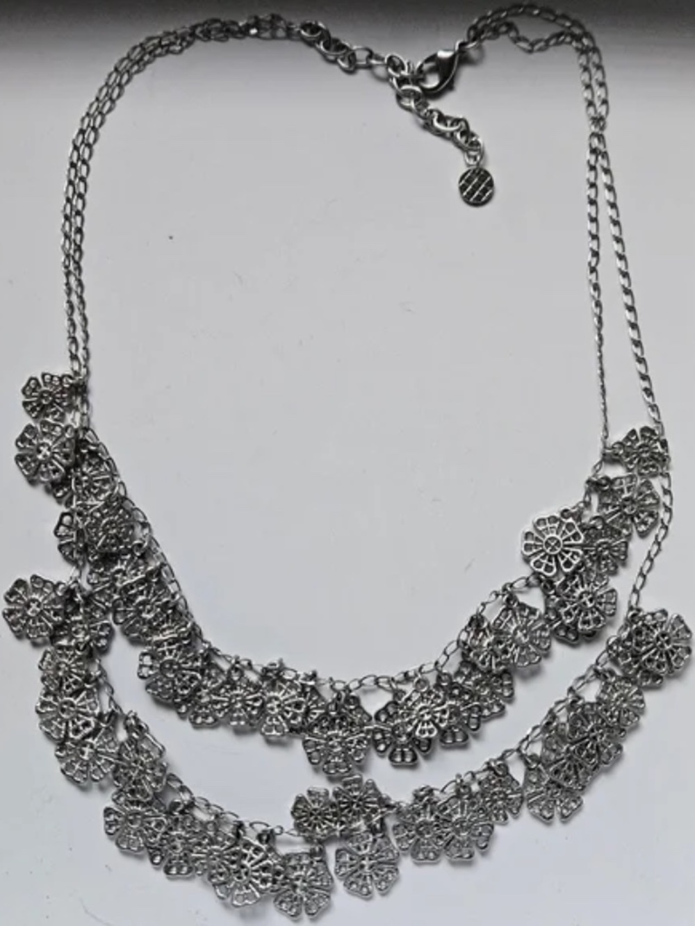 Talbots Filigree Silver Floral Necklace